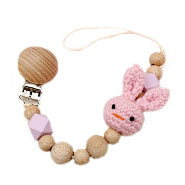 Crochet Bunny Baby Pacifier Clip -Many Colors