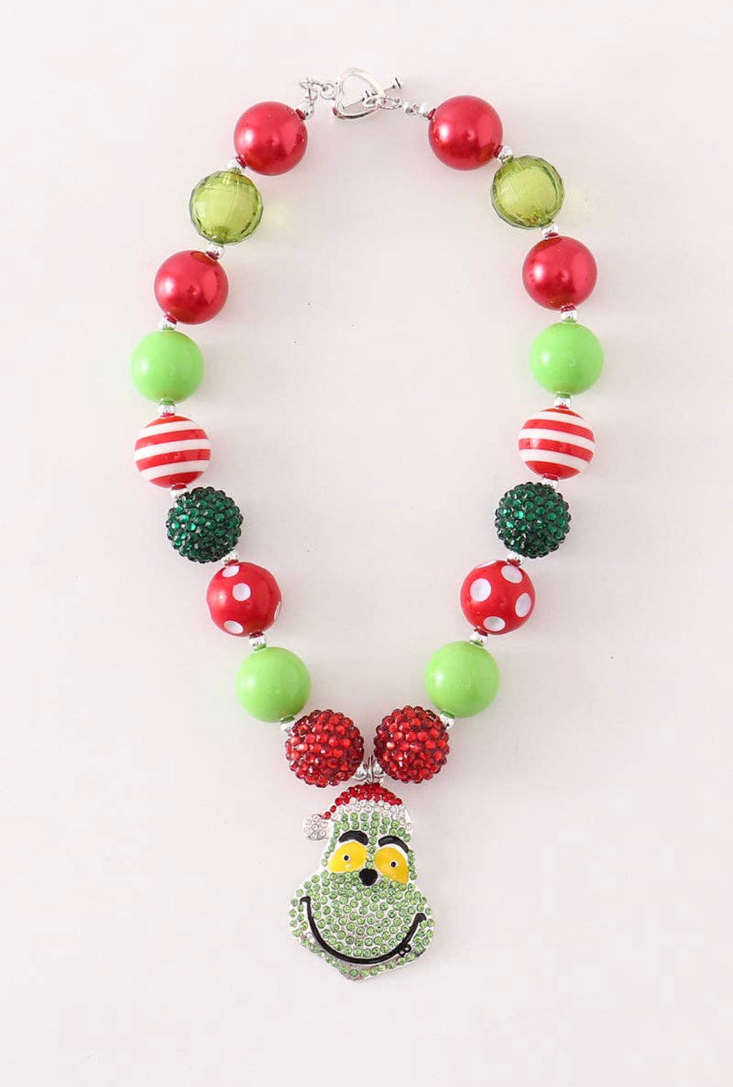 Red and Green Christmas Grinch Necklace