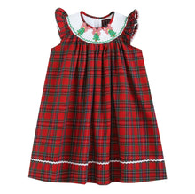 Load image into Gallery viewer, Red and Green Plaid Christmas Tree Smocked Dress
