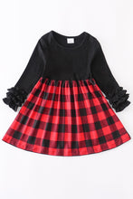 Load image into Gallery viewer, Red And Black Gingham Ruffle Dress
