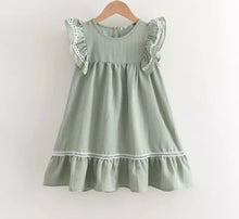 Load image into Gallery viewer, Sage Green Ruffles Dress
