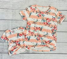 Load image into Gallery viewer, Mommy &amp; Me Orange Stripes Floral Top - Mom
