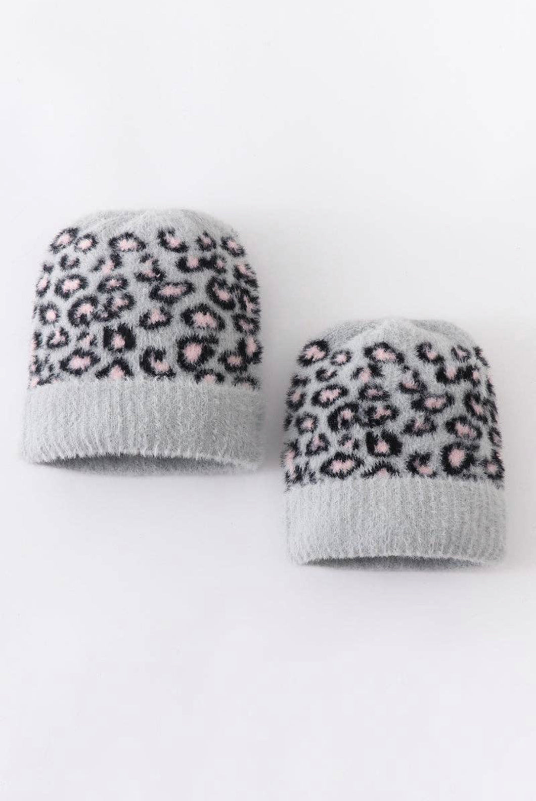 Grey Leopard Beanie Hat