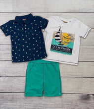 Load image into Gallery viewer, Sailing Polo Shirt, T-shirt &amp; Shorts Set
