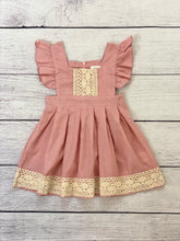 Load image into Gallery viewer, Linen &amp; Lace Blush Dress
