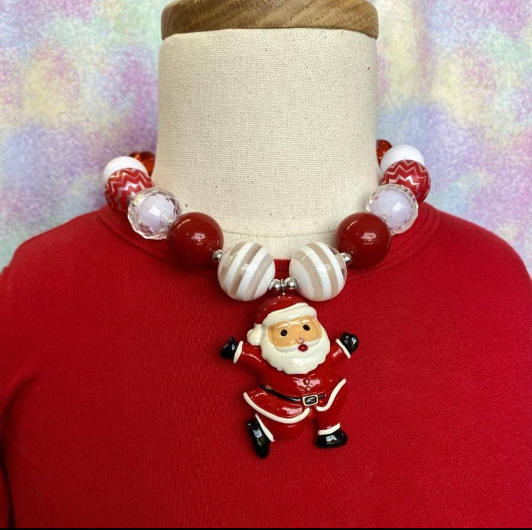 Red, White & Santa Bubble Necklace