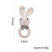 Load image into Gallery viewer, Crochet Baby Wooden Teether Rattle
