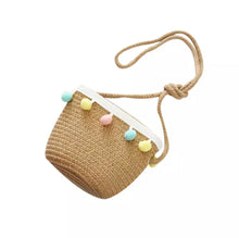 Load image into Gallery viewer, Pom-Pom Woven Crossbody Purse
