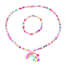 Load image into Gallery viewer, Girl&#39;s Multi Color Discs Necklace &amp; Bracelet Set - Many Styles
