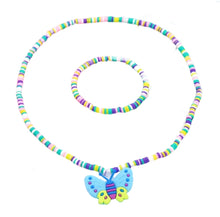 Load image into Gallery viewer, Girl&#39;s Multi Color Discs Necklace &amp; Bracelet Set - Many Styles
