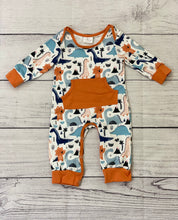 Load image into Gallery viewer, Jump Suit Dinosaur Print Romper
