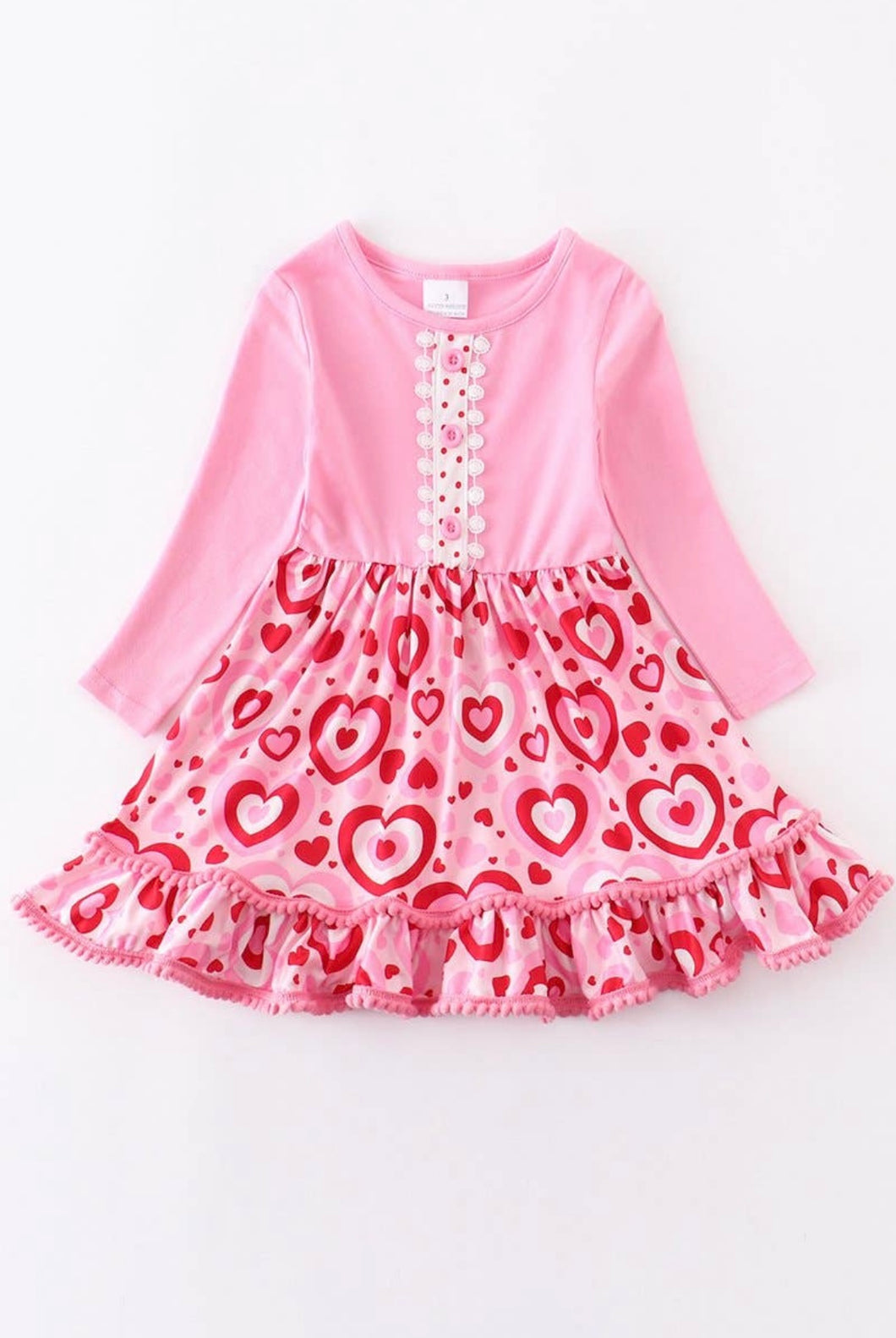 Pink Hearts Ruffle Dress