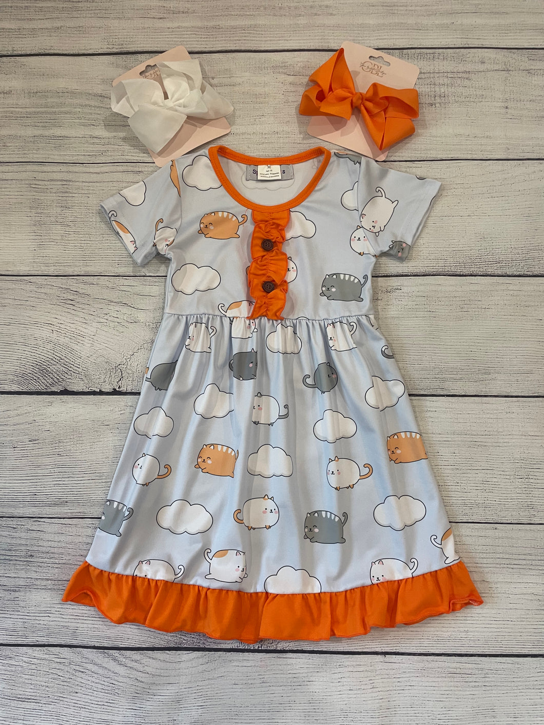 Cats in the Clouds Ruffle Dress