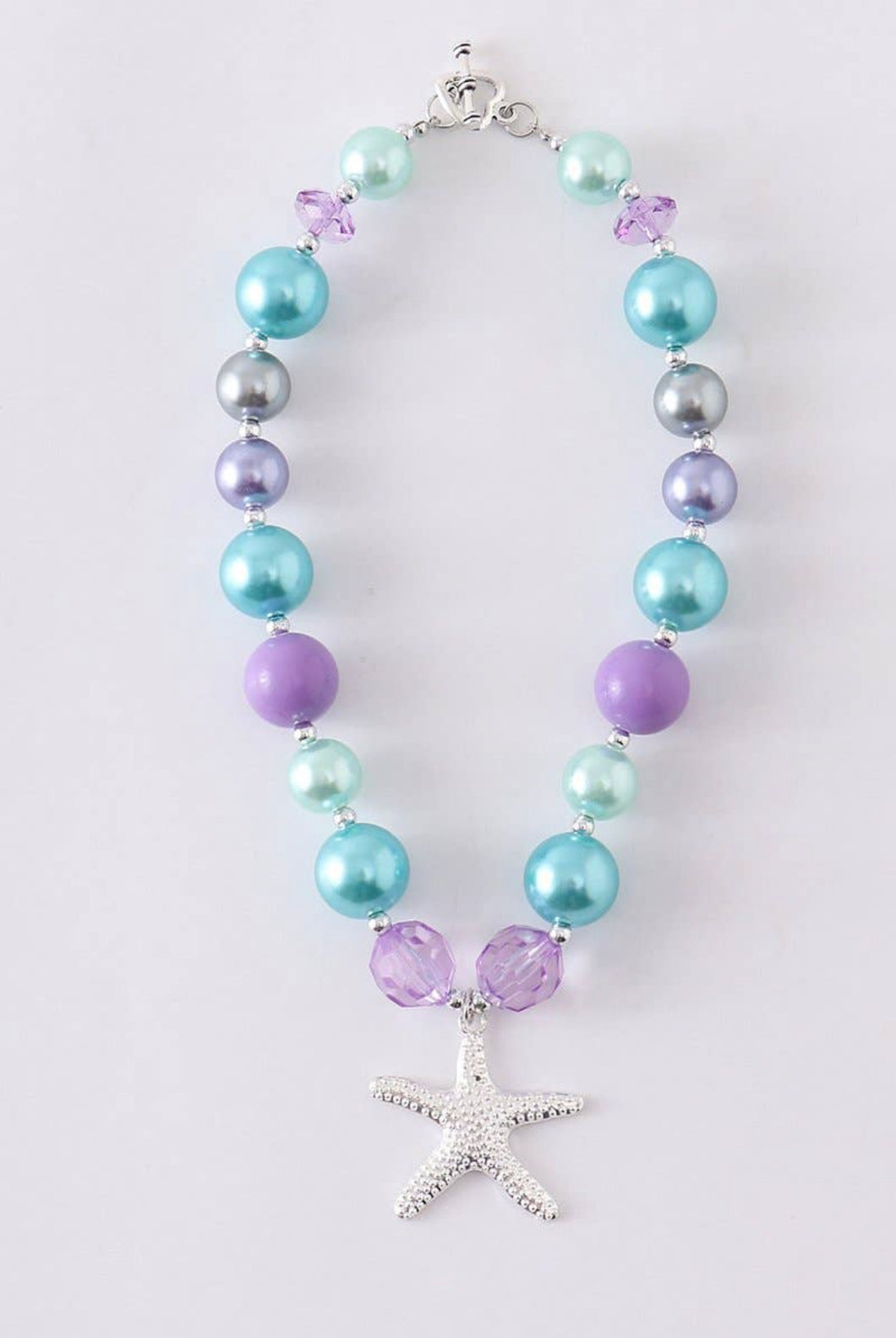 Starfish Chunky Lilac Beads Necklace